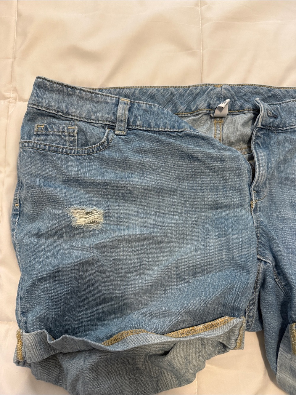 Old Navy Light Blue Distressed Denim Jean Shorts
